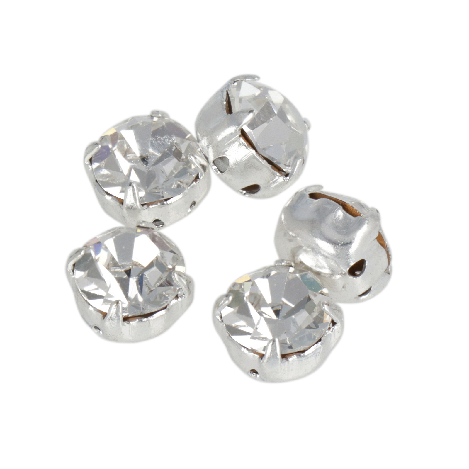 sew-on stone on silver plated setting crystal ss40 (8,41-8,67mm) | 4pc