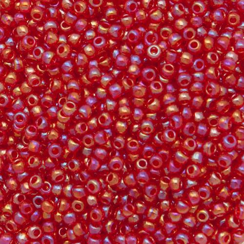 rocaille toho seed beads 11/0 transparent rainbow ruby (165c) | 10gr