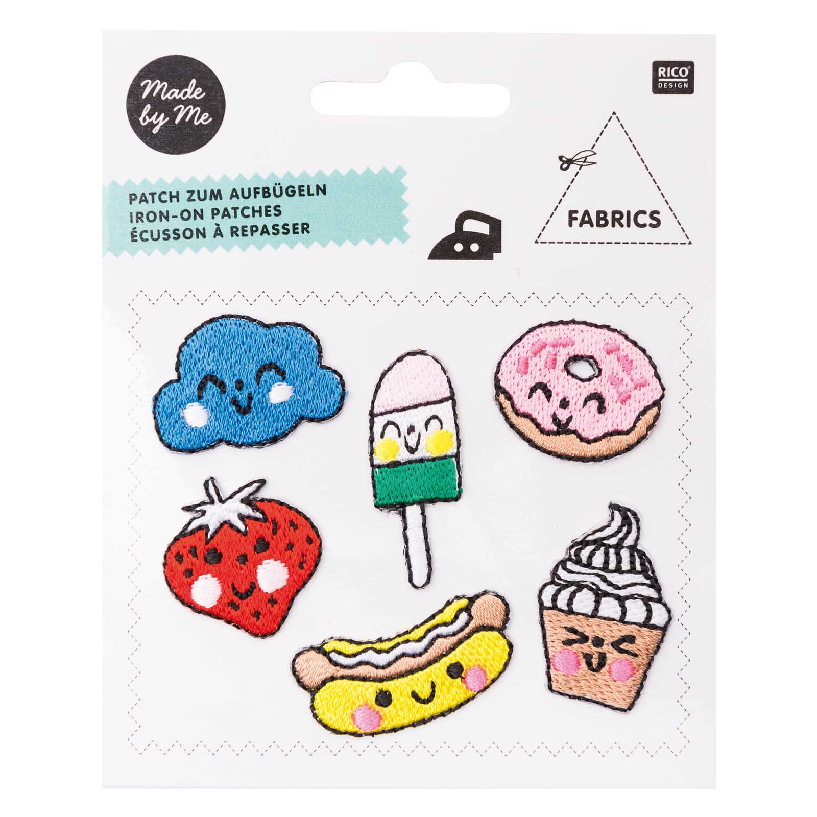 iron-on patch happy faces 6pc | 1pc