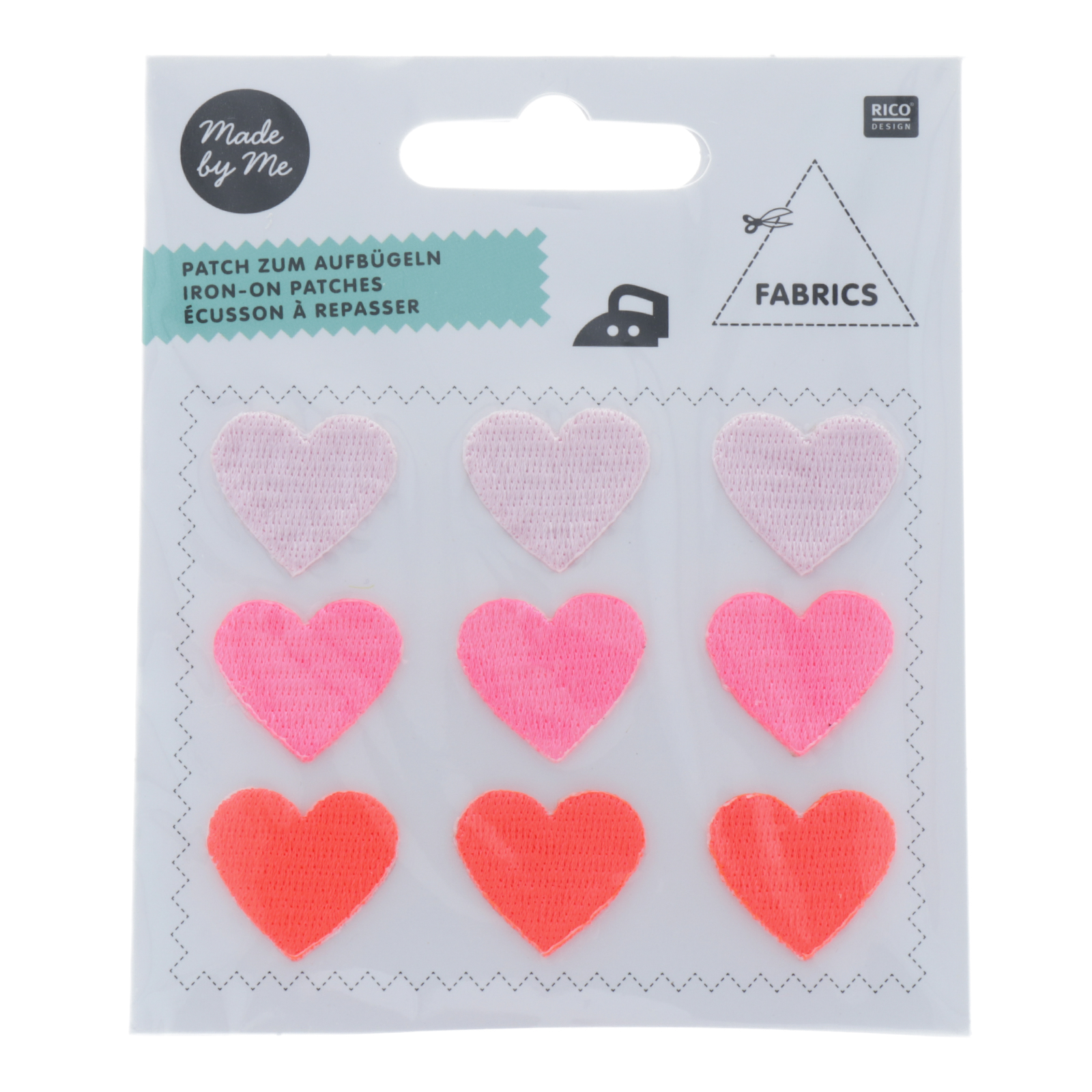 iron-on patch hearts 20mm 9pc | 1pc
