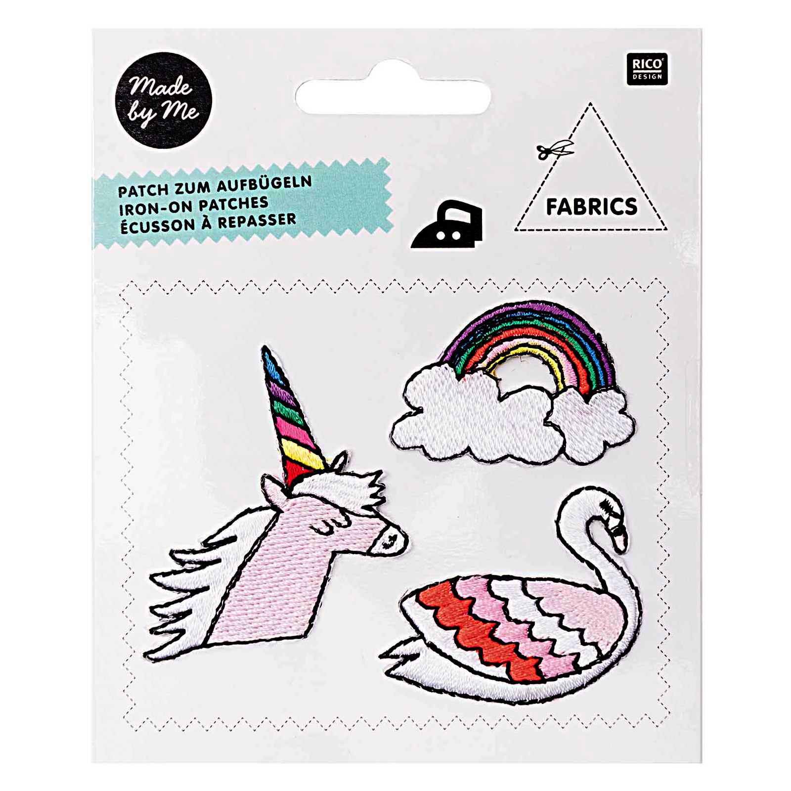 iron-on patch unicorn, rainbow, swan 3pc | 1pc