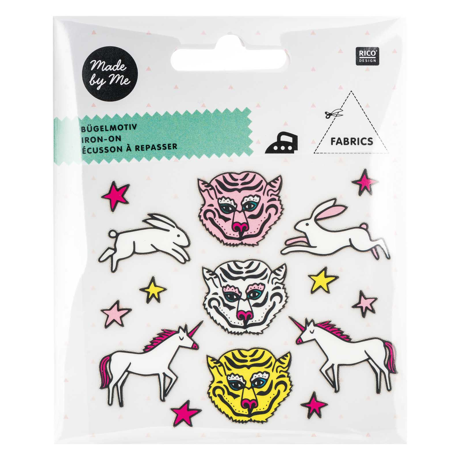 bügelmotiv tiger, unicorn & rabbit - 15st | 1st