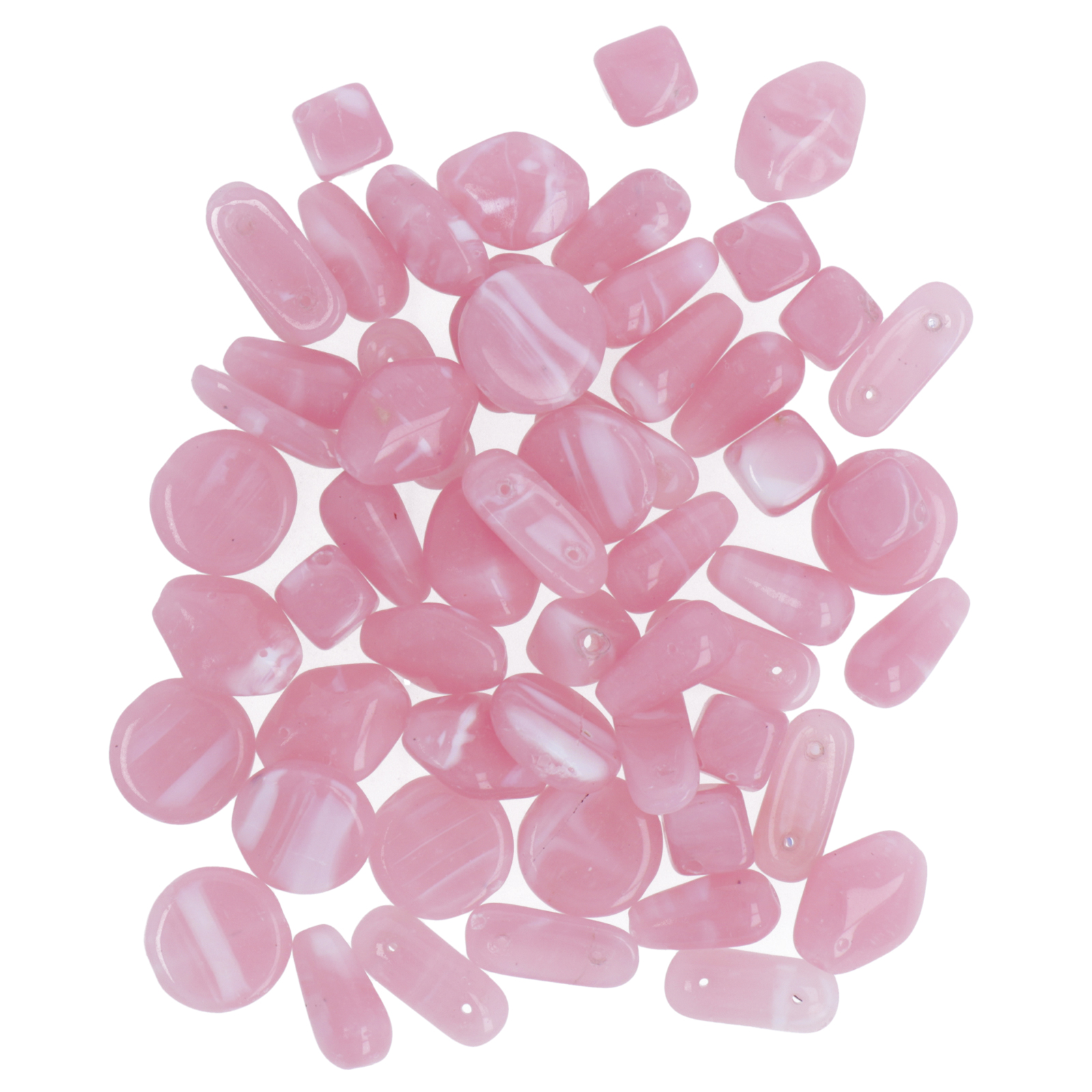 perlen mit pink marble 8-12mm - 55st aprox. | 40gr