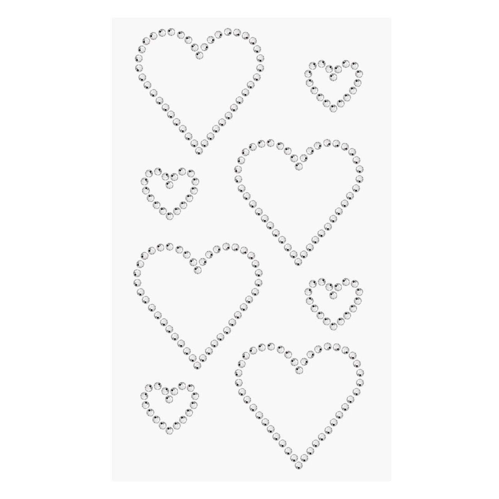 stickers strass heart 8pc | 1pc
