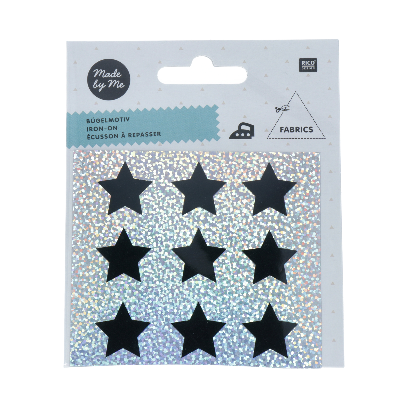 iron-on iridiscent stars 9pc | 1pc
