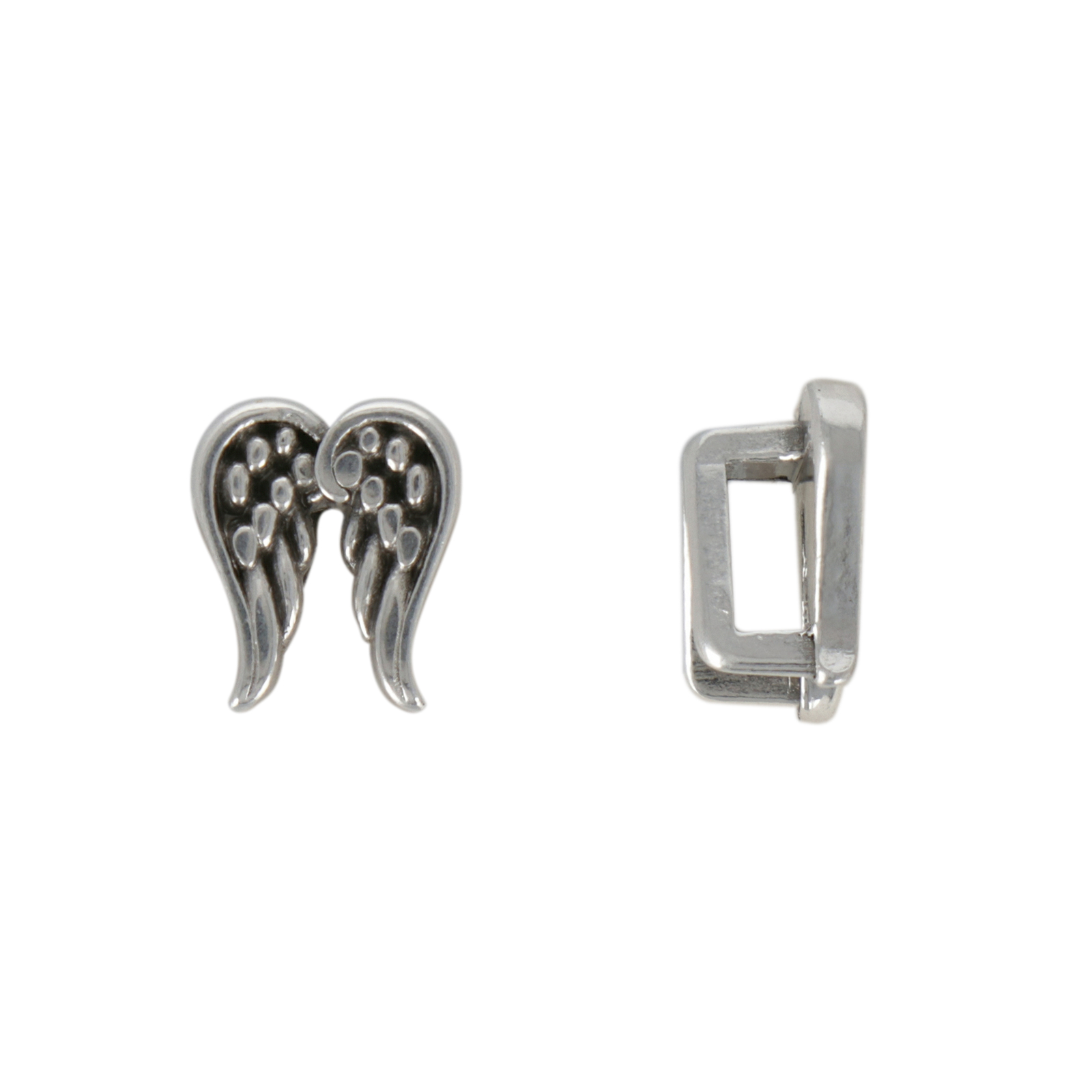 antique silver plated bead wings 9x8mm | 4pc