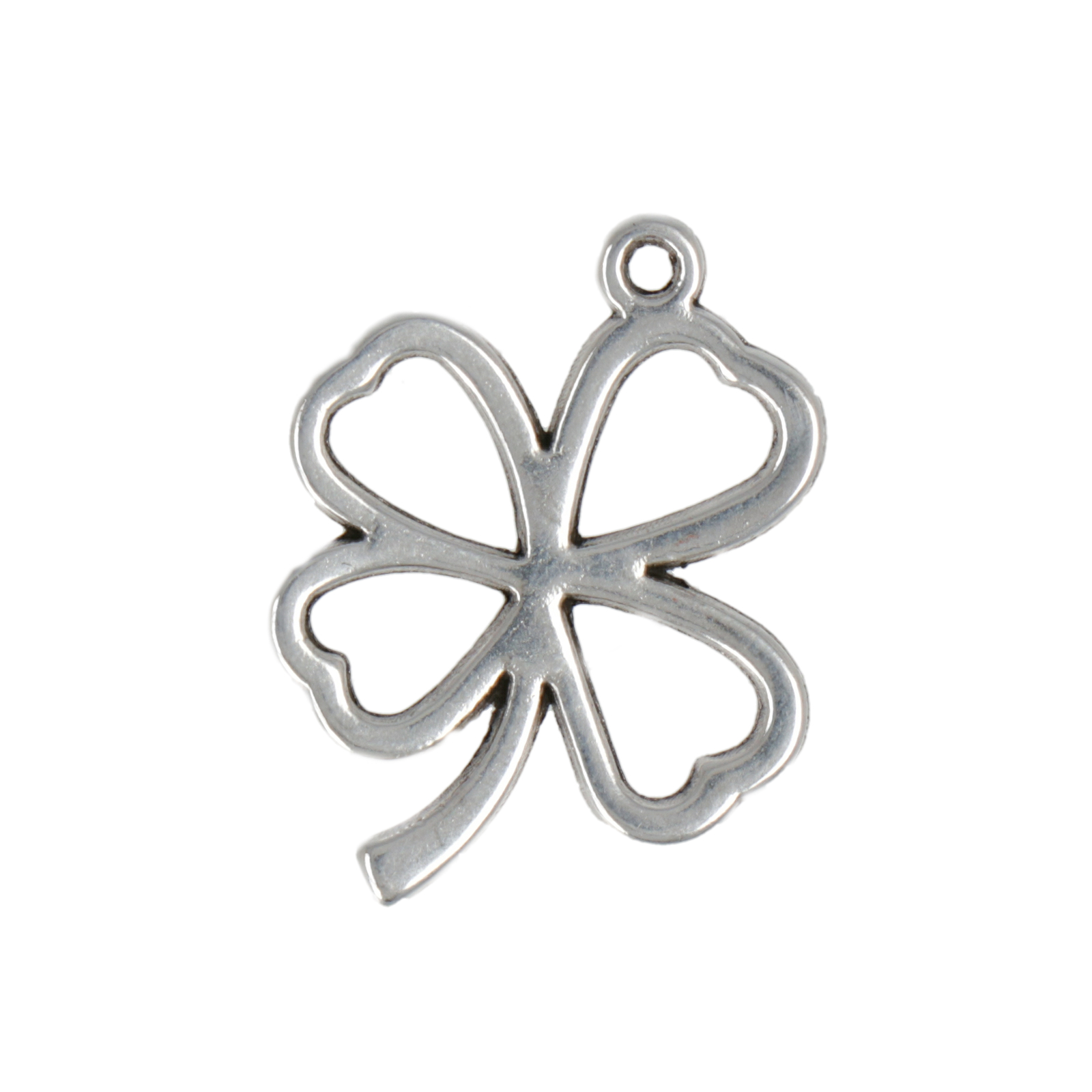 antique silver plated clover pendant 23x21mm | 1pc
