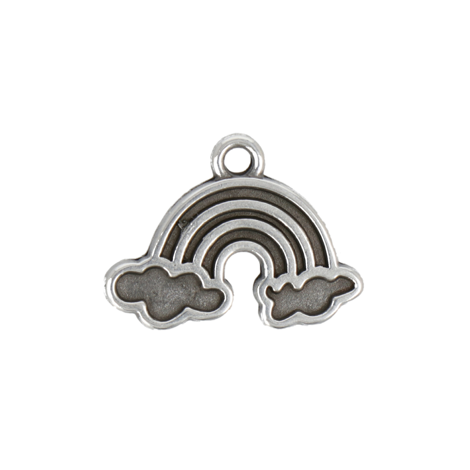 antique silver plated rainbow charm 19x11mm | 2pc