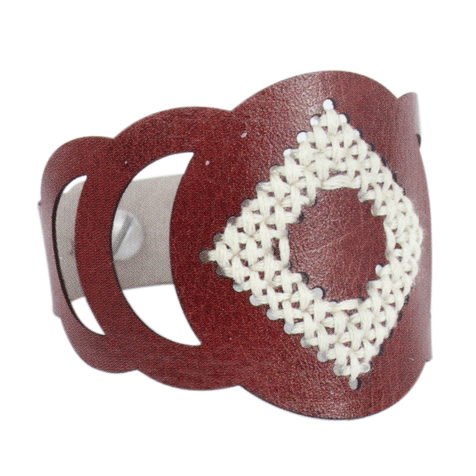 embroidery bracelet brown/ecrù adjustable | 1pc