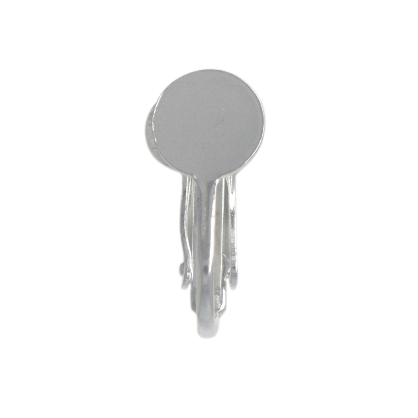 silver plated flat pad clip-on earring 7mm | 8pc