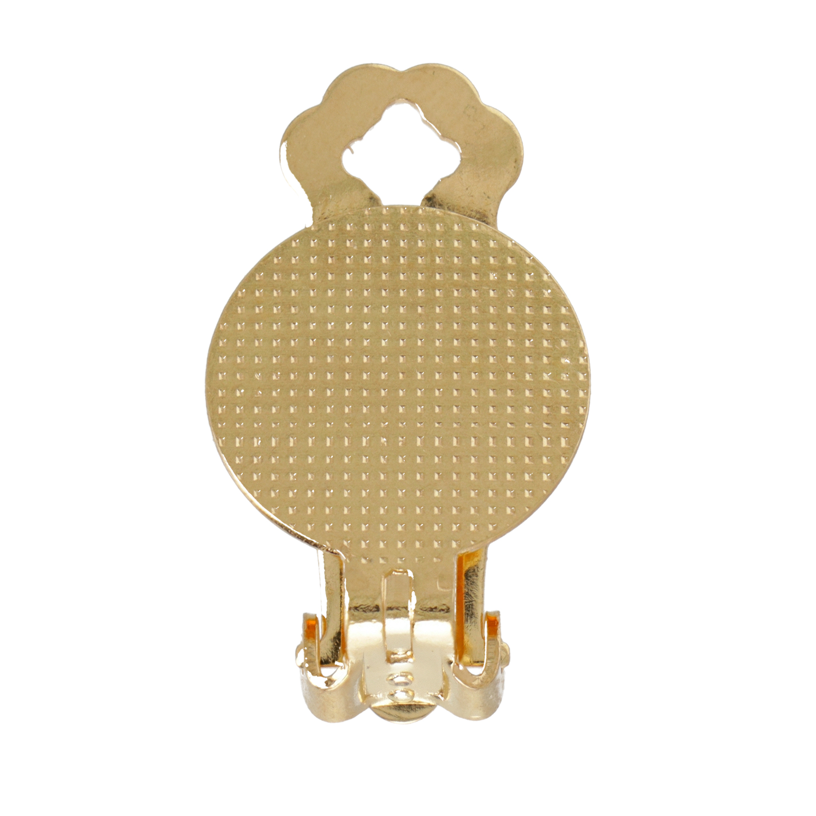 gold plated flat pad clip-on earring 15mm | 2pc