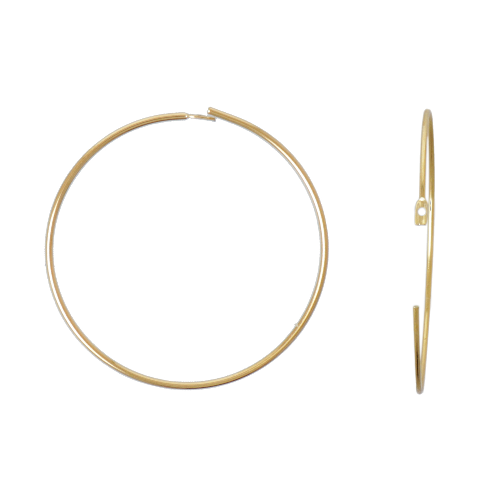 gold plated beading hoop earring 26mm | 4pc