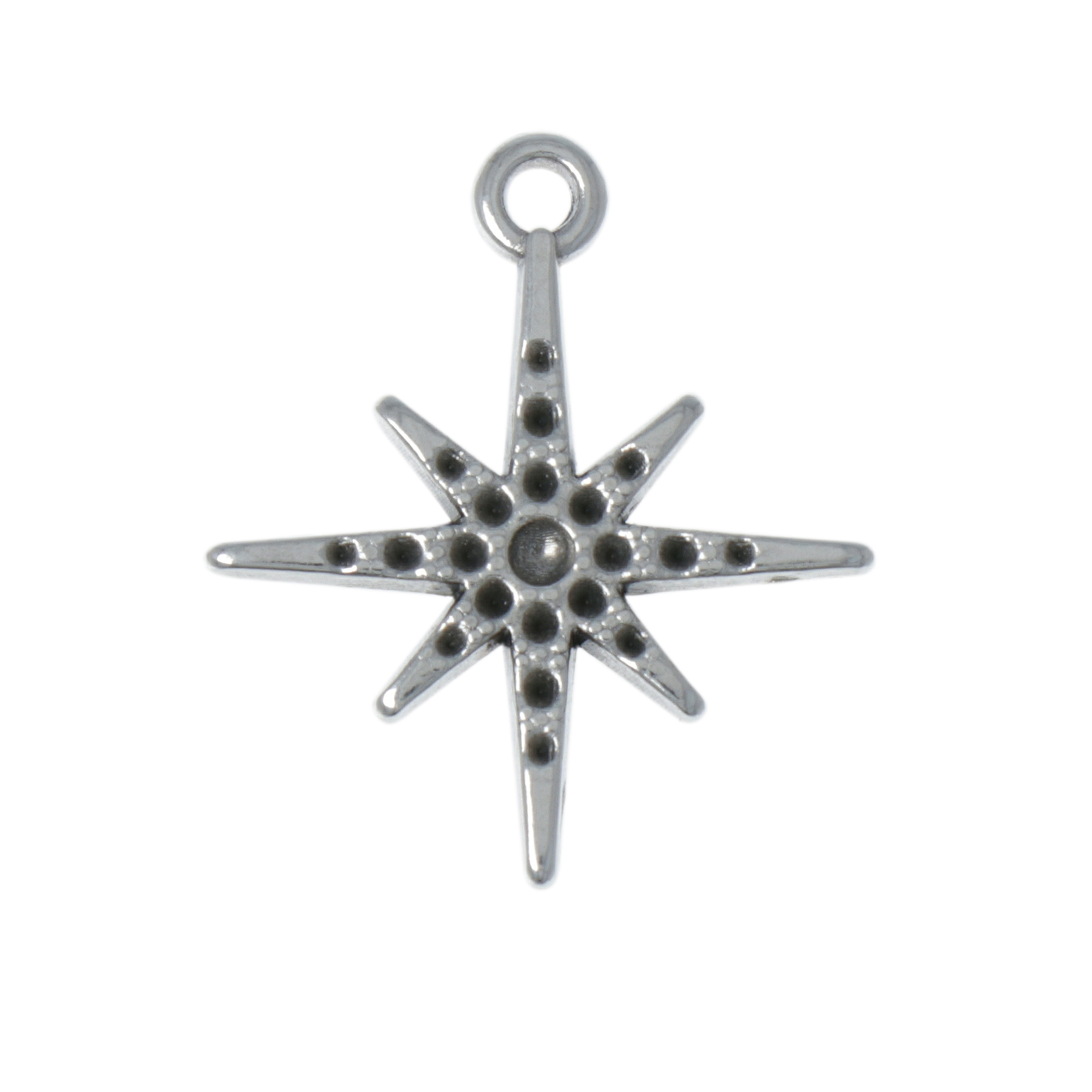 antique silver plated star charm 18mm | 2pc
