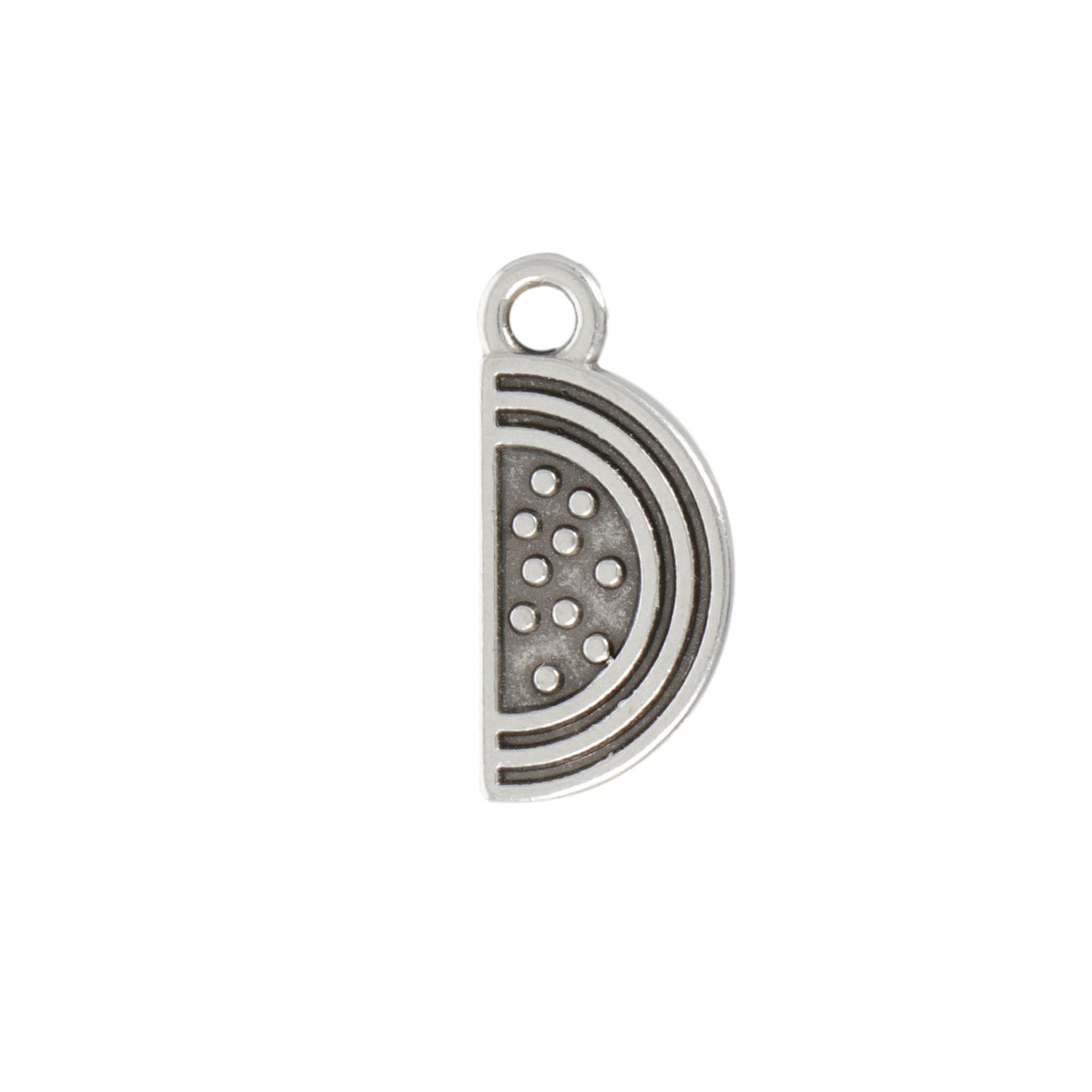 antique silver plated watermelon charm 14x8mm | 2pc