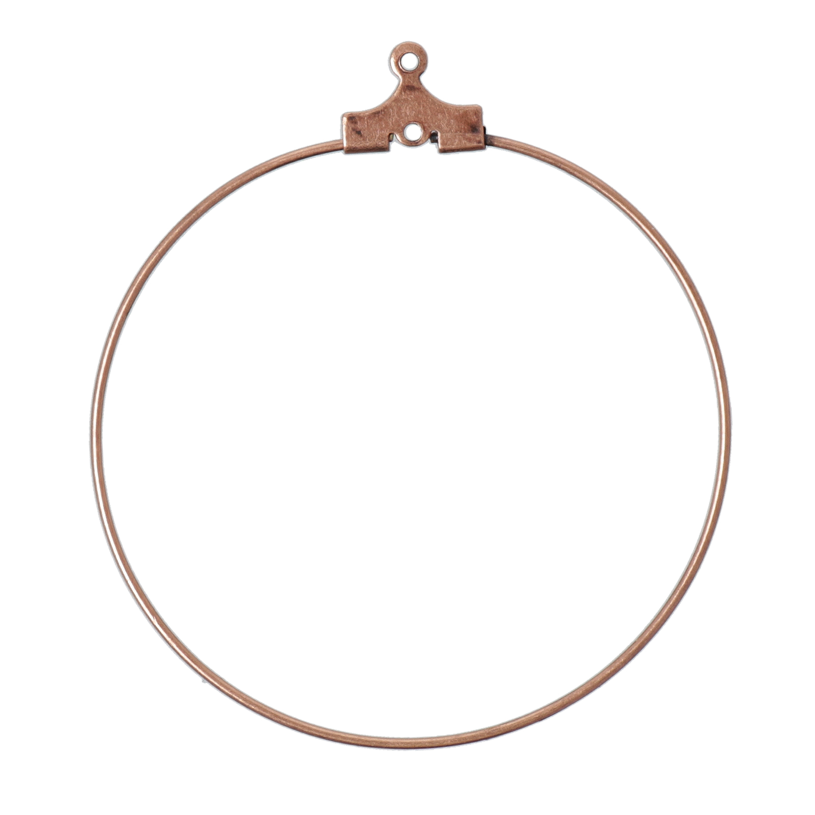 antique bronze plated beading hoop earring 40mm | 6pc