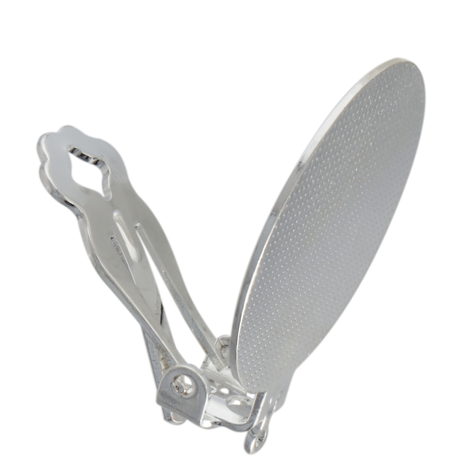 silver plated flat pad clip-on earring 25mm | 2pc