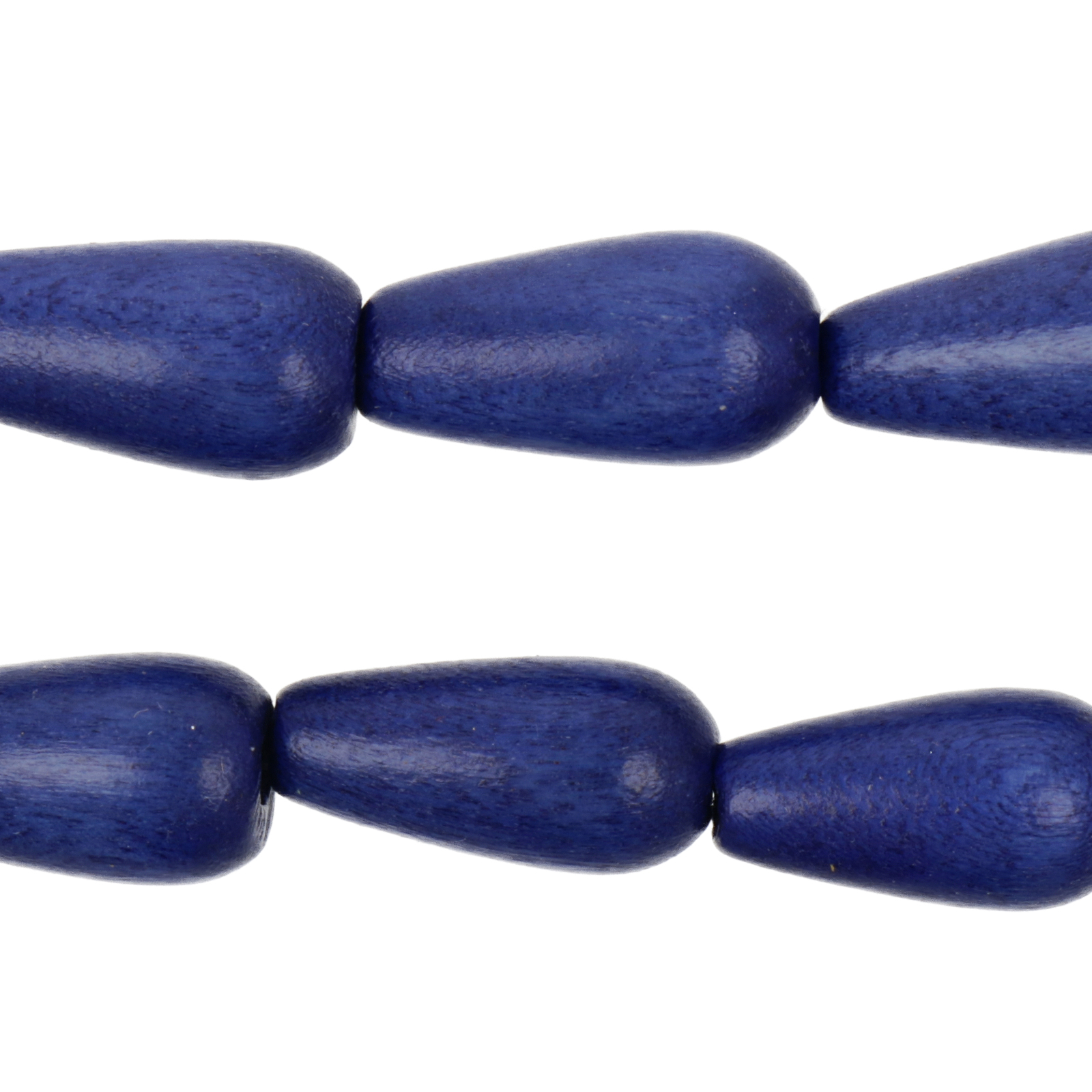 dyed wood beads - blue briolette 20x10mm | 16-inch strand