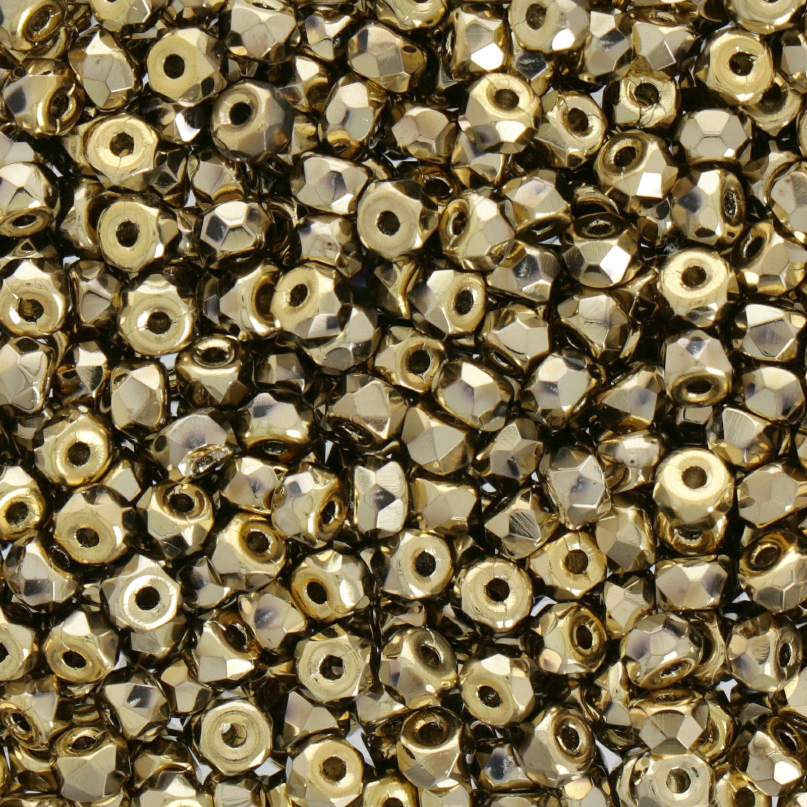 czech fire-polished micro spacer crystal full amber 3x2mm | 50pc