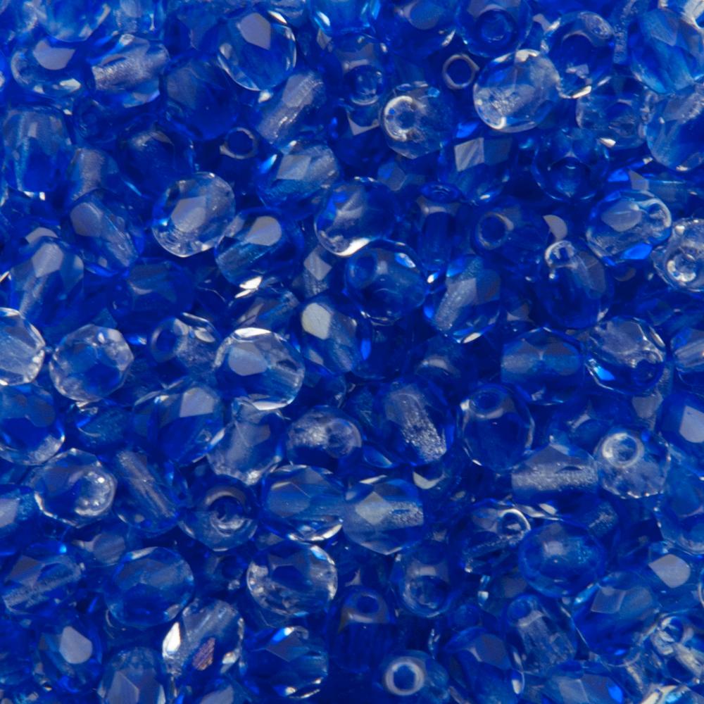 böhmische glasschliffperlen crystal/cobalt 4mm | 50st