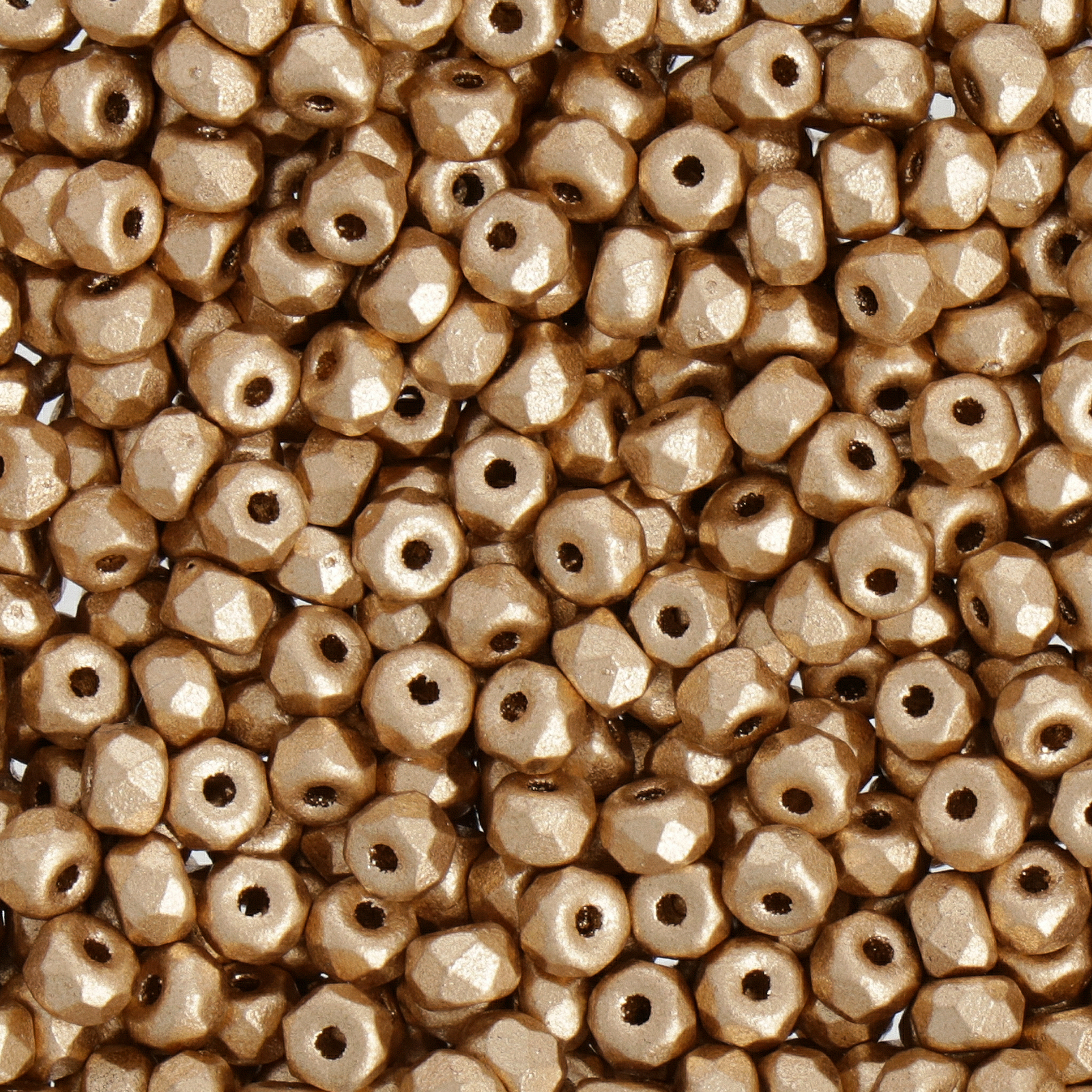 czech fire-polished micro spacer crystal bronze pale gold 3x2mm | 50pc