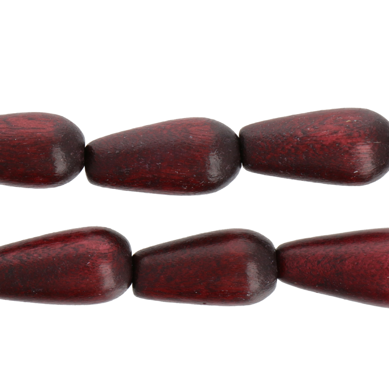 dyed wood beads - brown briolette 20x10mm | 16-inch strand