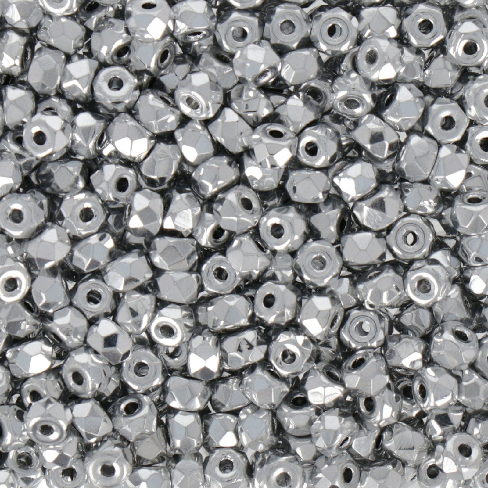 böhmische glasschliffperlen micro spacer silver 3x2mm | 50st