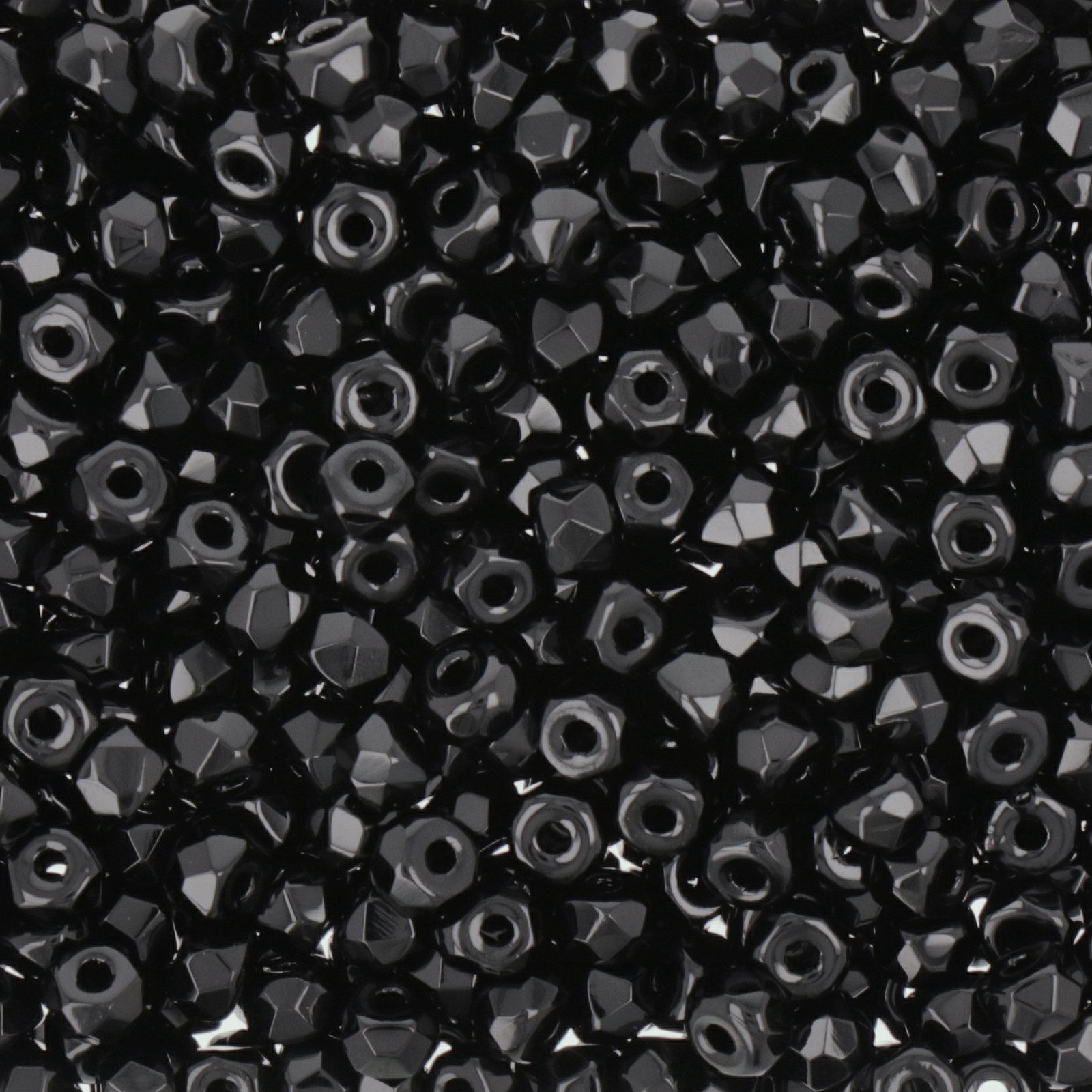 böhmische glasschliffperlen micro spacer jet 3x2mm | 50st