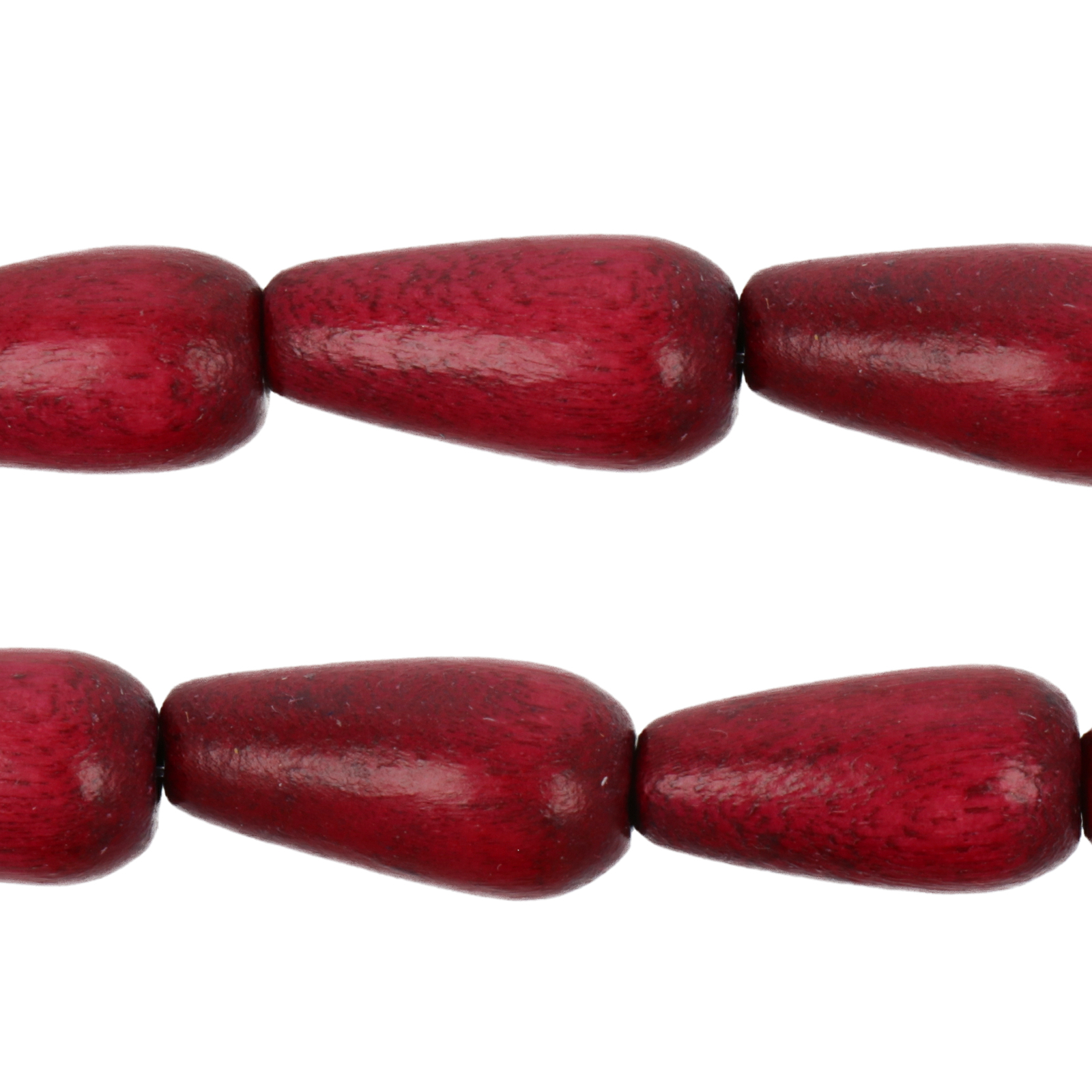 dyed holz perlen garnet briolette 20x10mm | 1 strang 40cm
