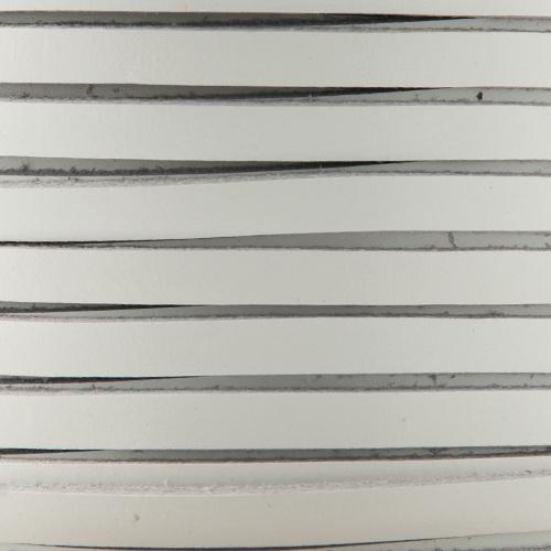 white flat leather cord 5mm | 20cm