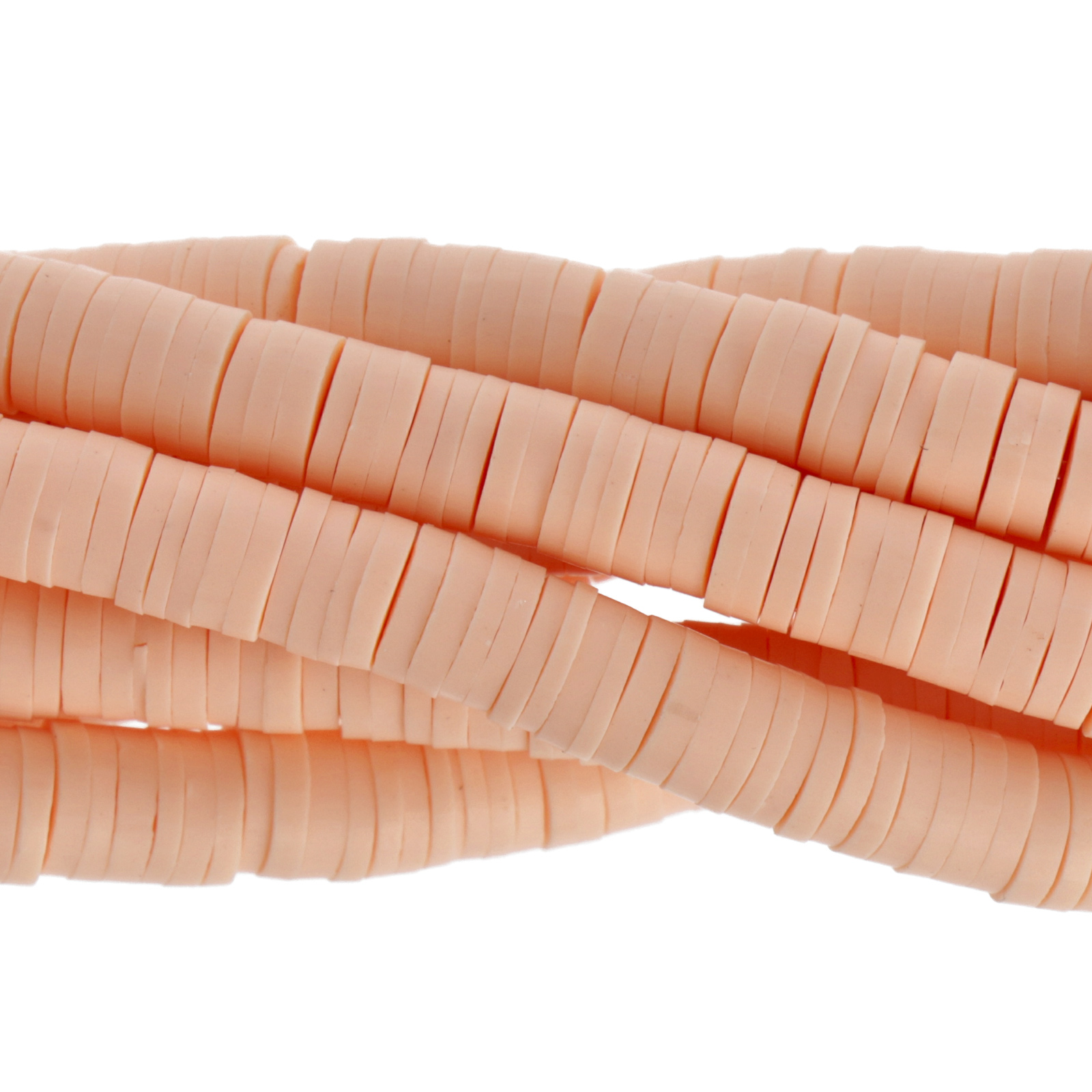 heishi-perlen aus polymermasse rosa koral 6x1mm | 38/40cm strang