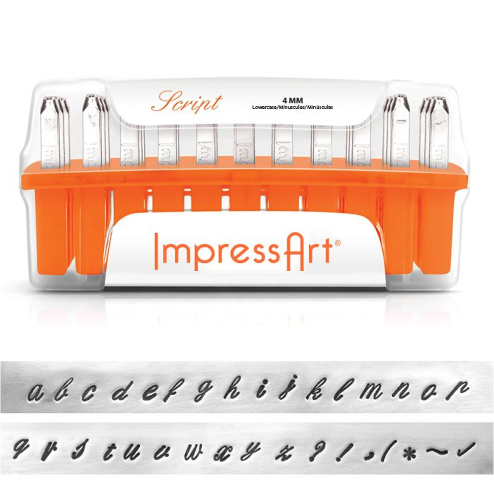 letter stamp script alphabet set 4mm kleingedrucktes | 1st