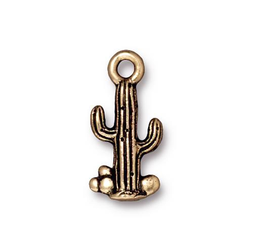anhänger cactus antik vergoldet 20mm | 1st