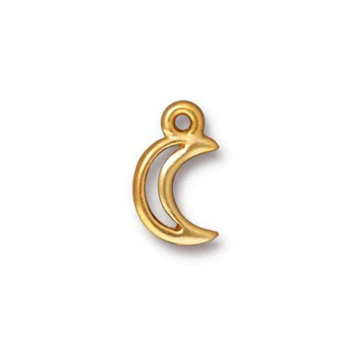 gold plated moon charm 13mm | 1pc