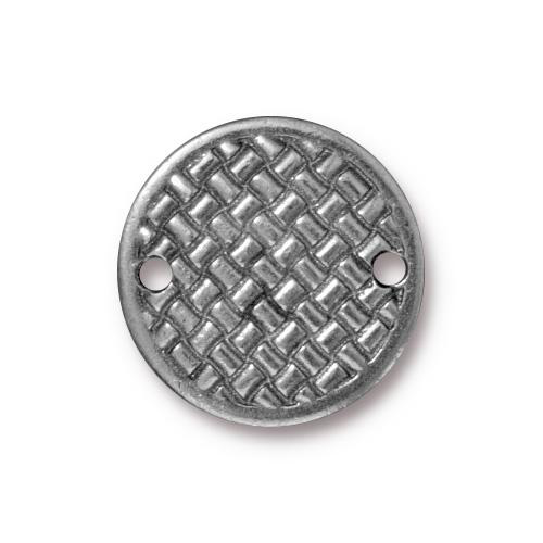 antique silver plated decorated cross link 20mm | 1pc