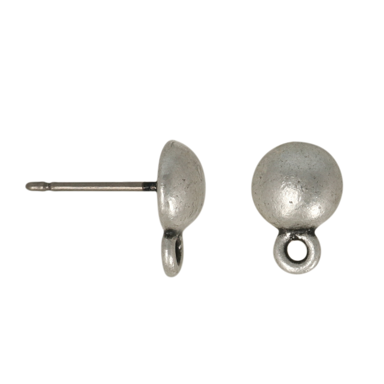 ohrstecker antik versilbert 8mm | 2st
