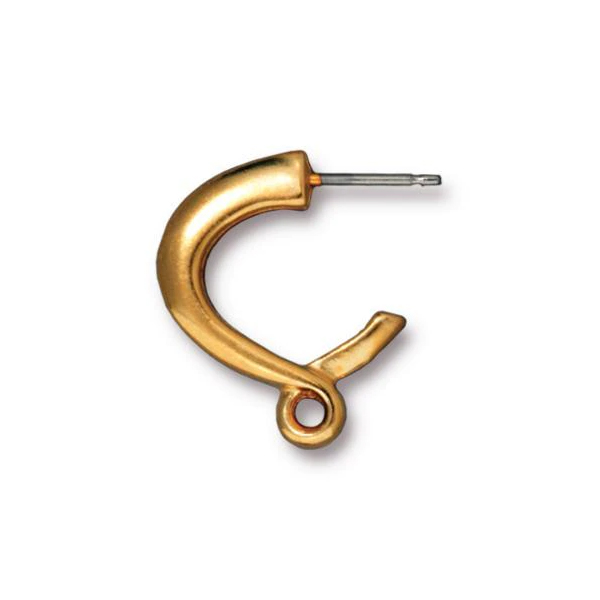 gold plated hoop knot post earring 16mm | 2pc