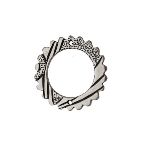 antique silver plated coin link 22mm | 1pc