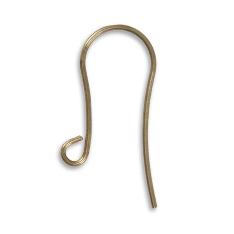 vintaj natural brass round loop earwire 25mm | 2pc