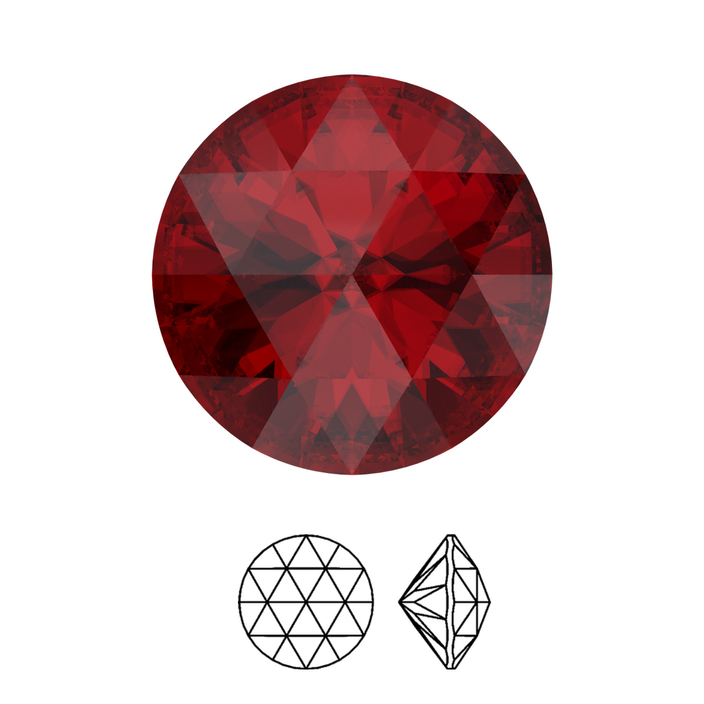 rose cut round (1401) scarlet 11,8mm | 1pc
