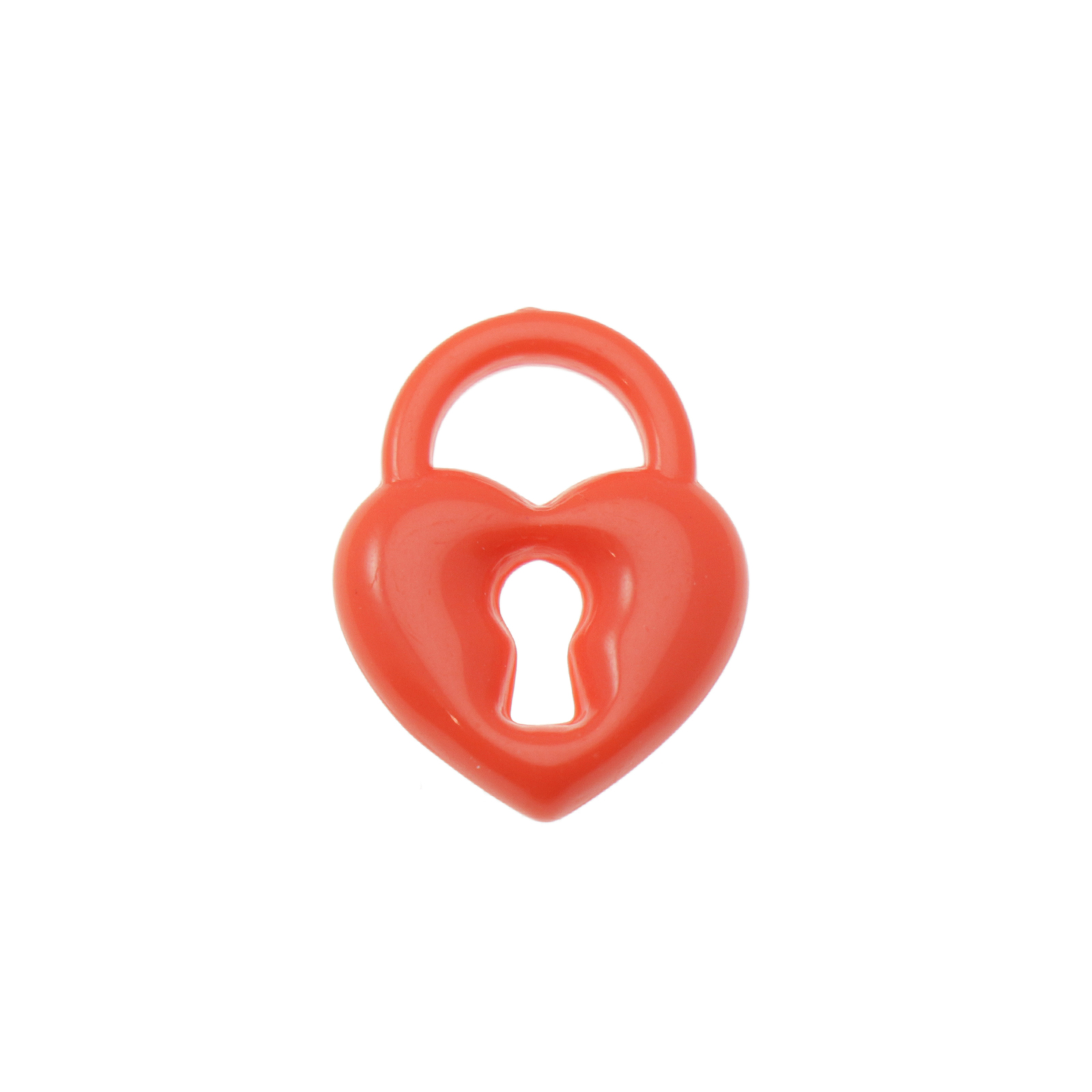 acrylic charm red heart padlock 19x15mm | 20pc