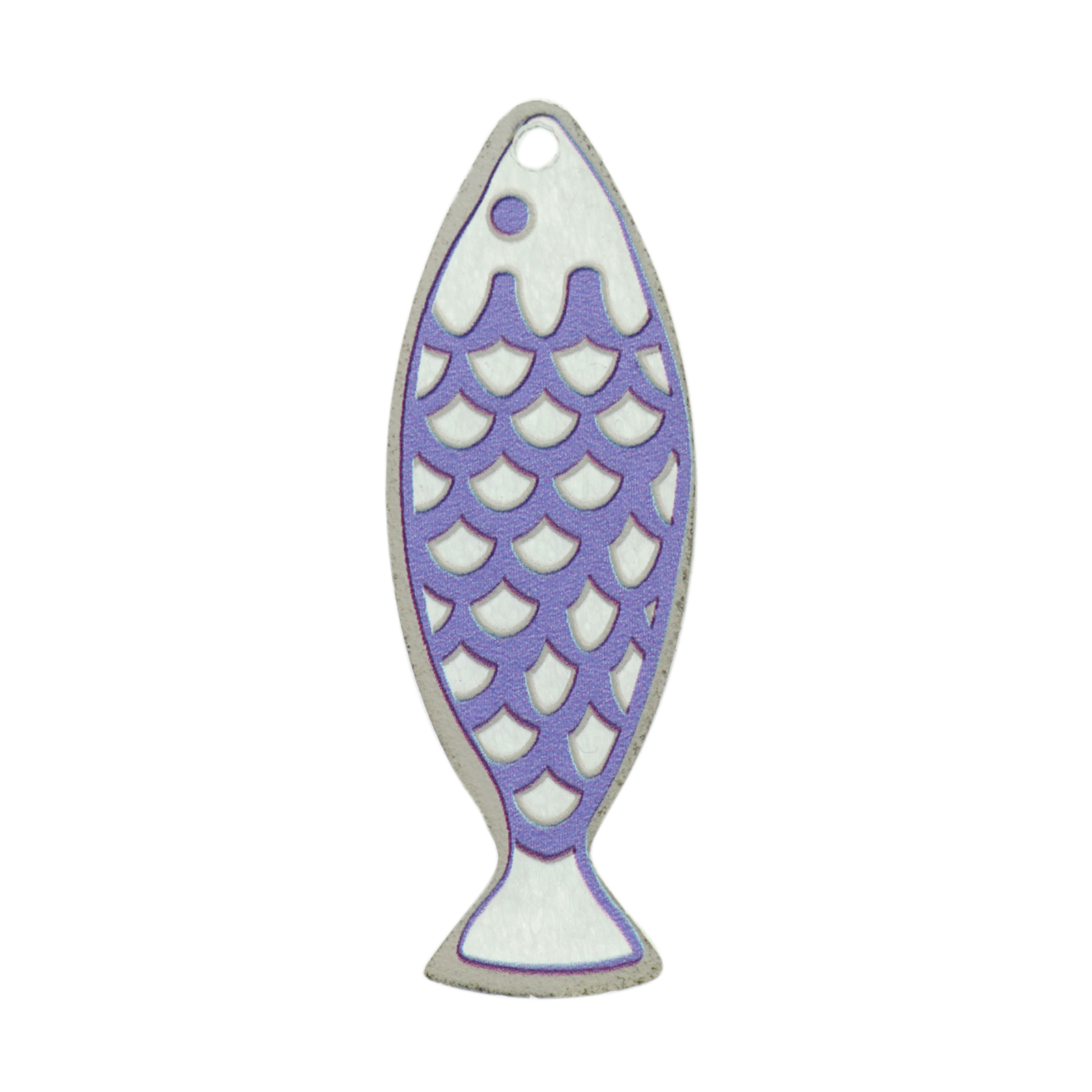 plexiglass transparent blue fish 50x18mm | 1pc