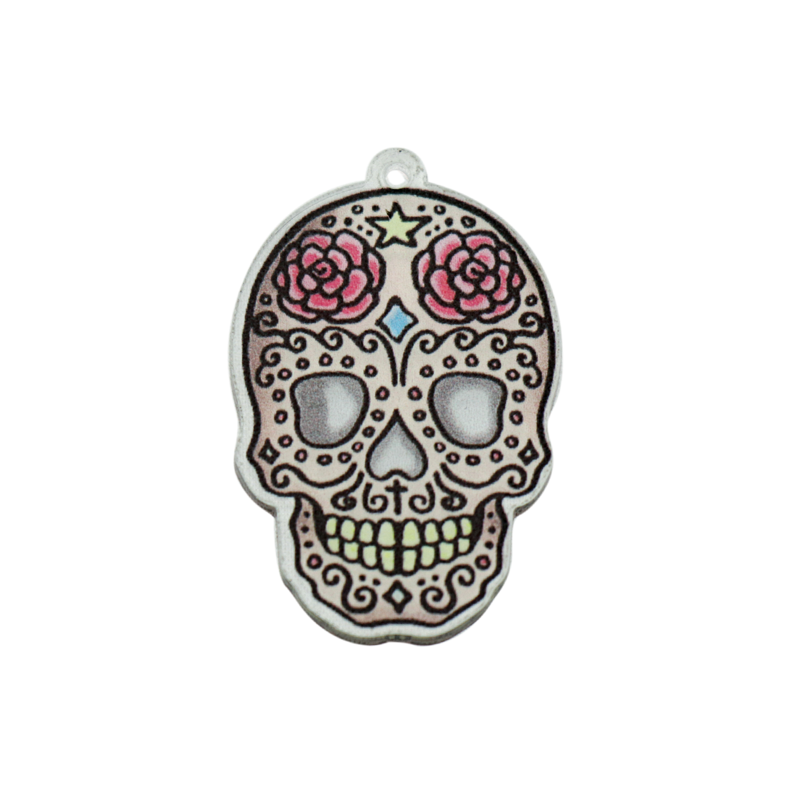plexiglass transparent multicolor skull 35x24mm | 2pc