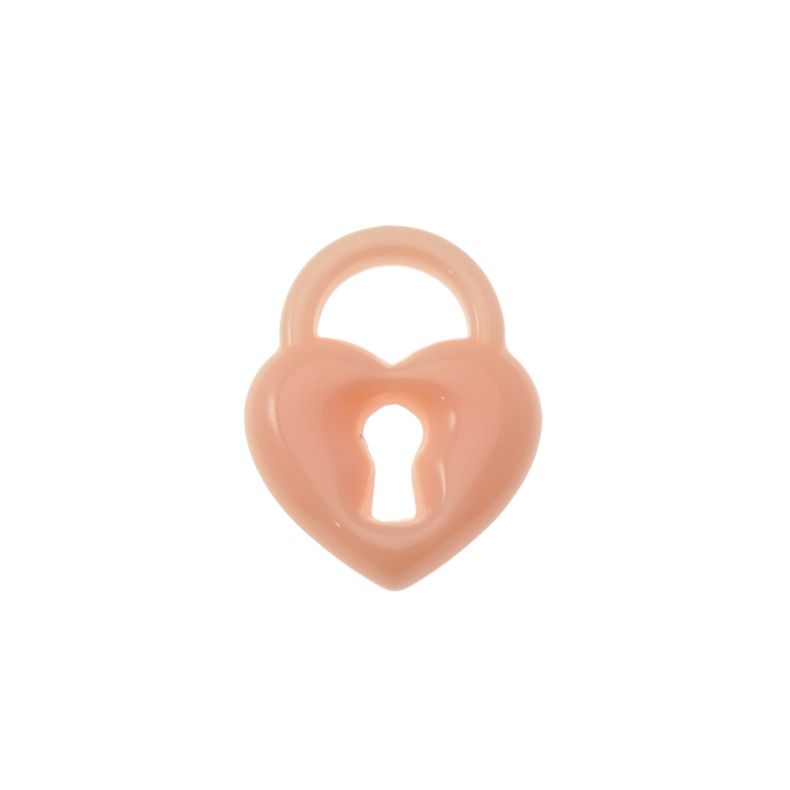 acrylic charm pink heart padlock 19x15mm | 20pc