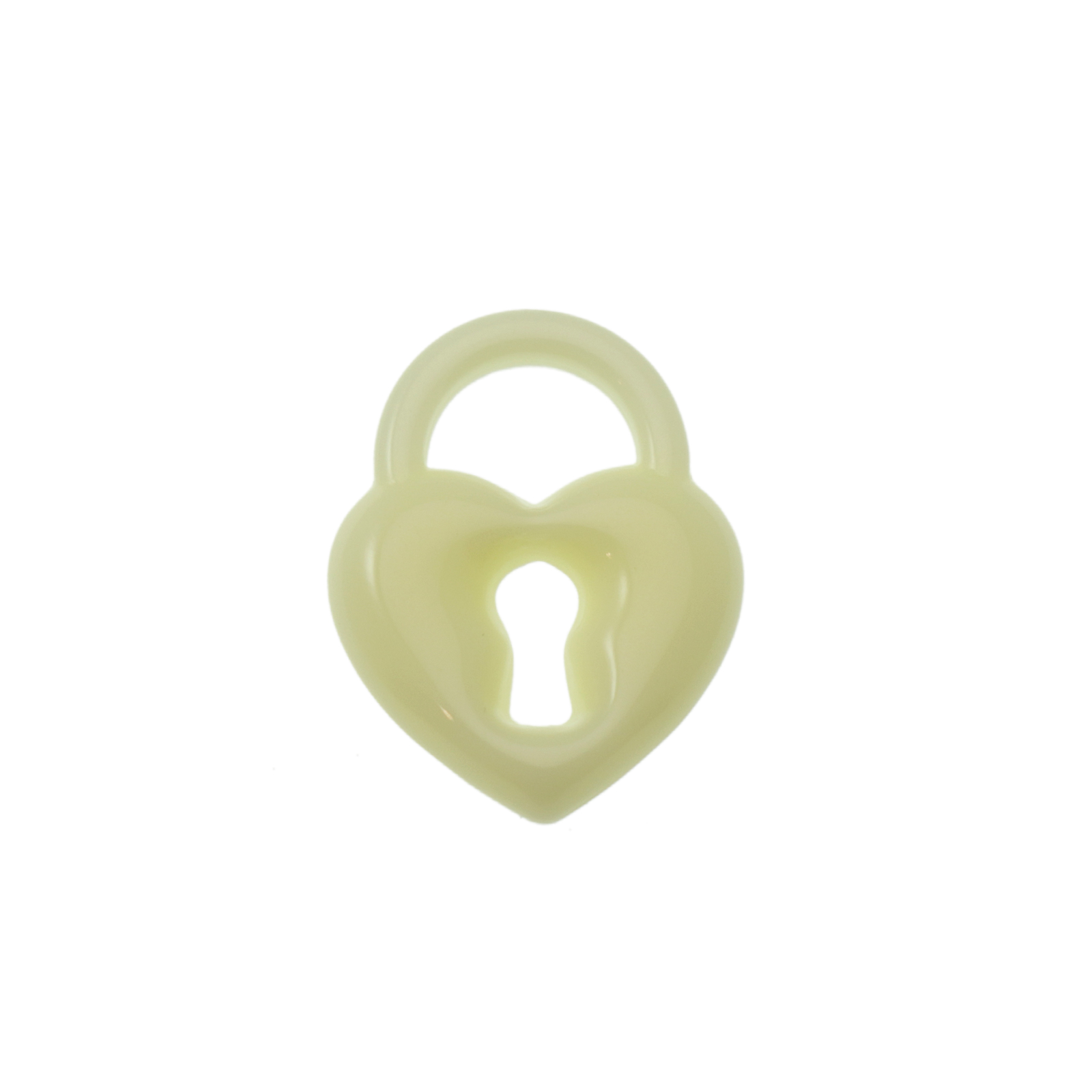 acrylic charm white heart padlock 19x15mm | 20pc