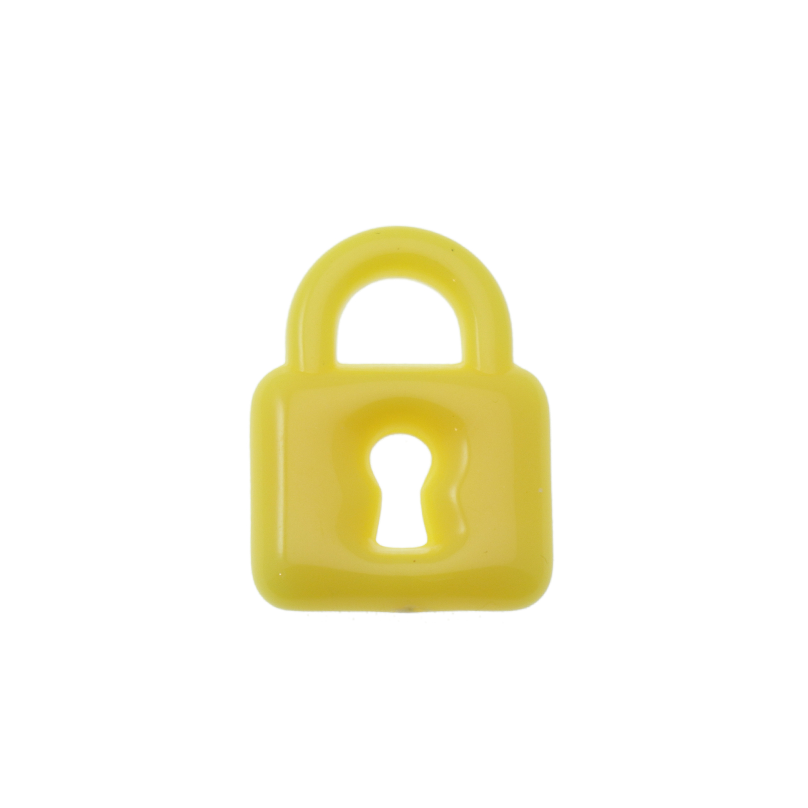 acrylic charm yellow padlock 25x15mm | 20pc