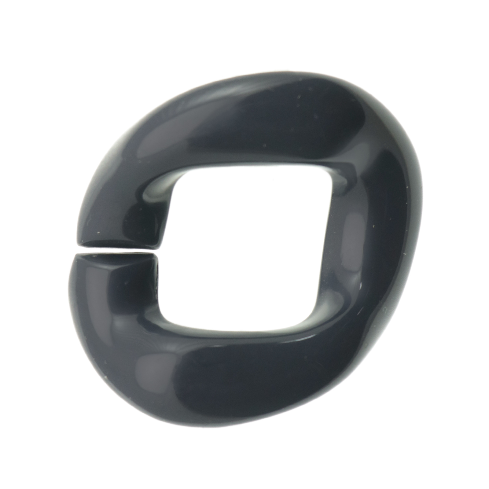 dark grey resin link - oval twist 50x40mm | 2pc