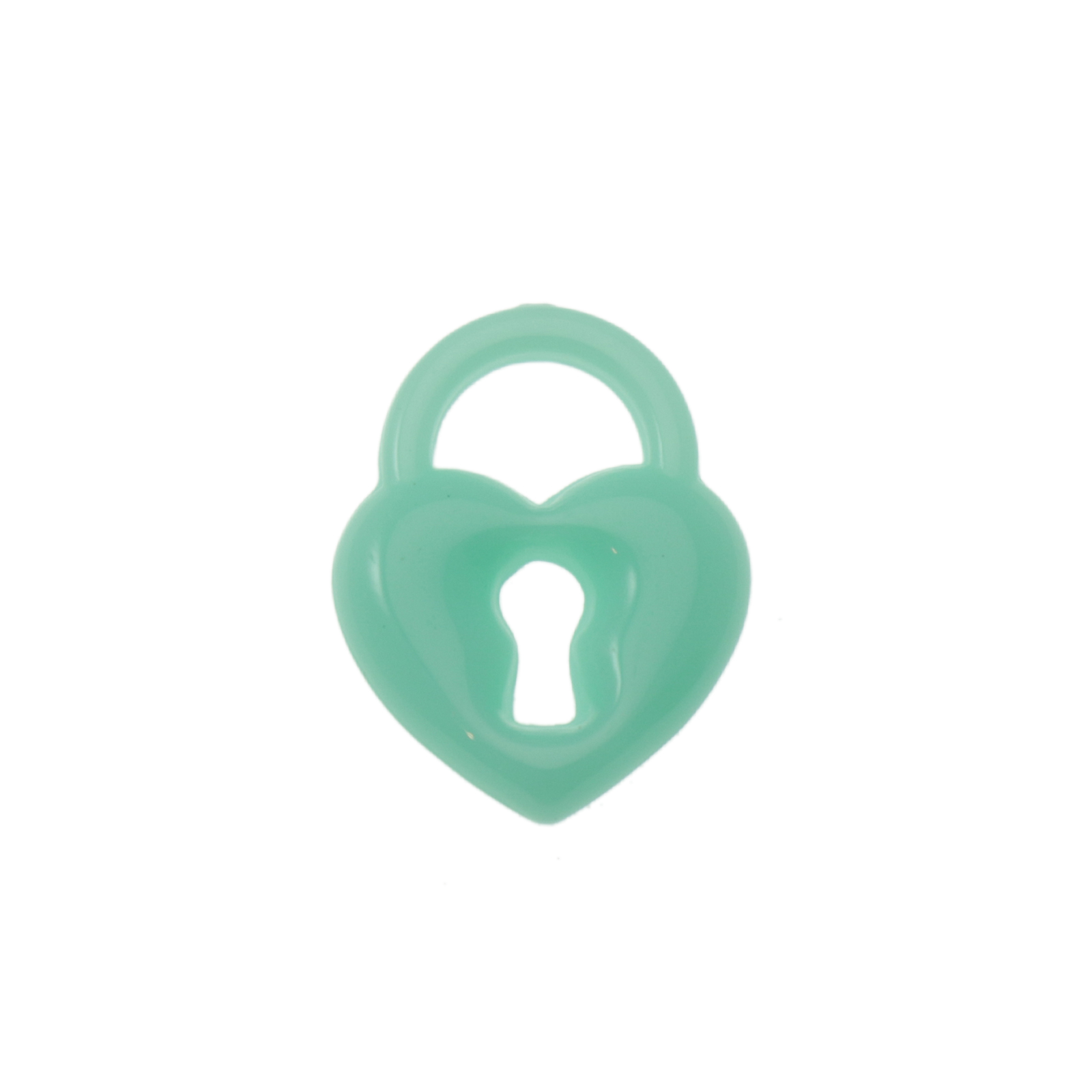 acrylic charm turquoise heart padlock 19x15mm | 20pc