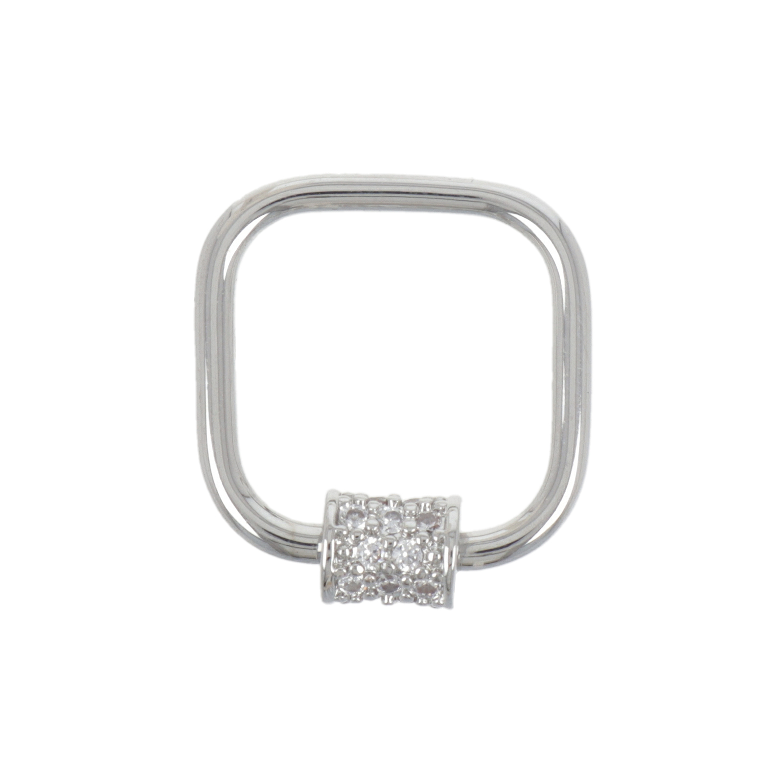 rhodium versilbert drehverschlüsse mit cz crystal quadrat 20mm | 1st