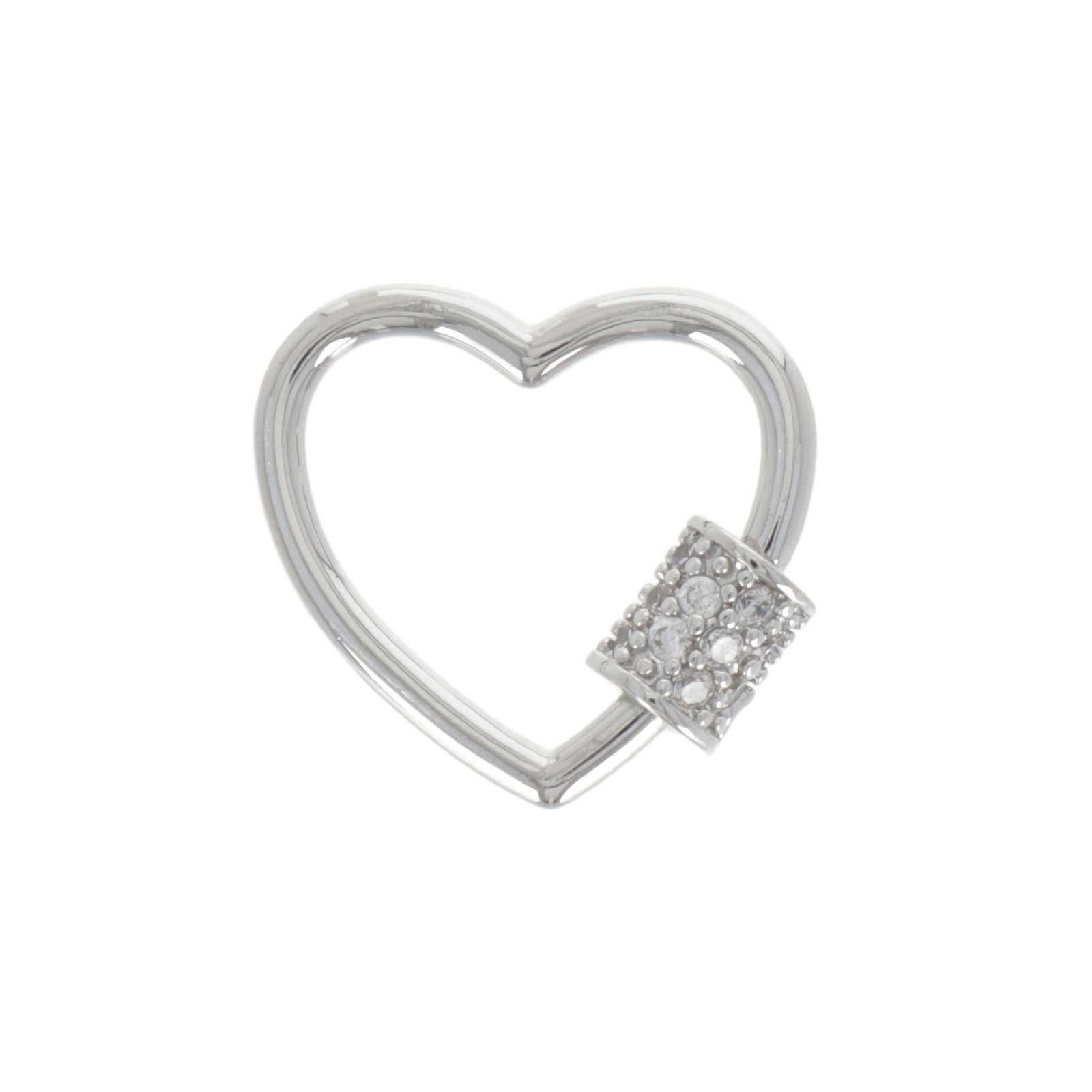 rhodium versilbert drehverschlüsse mit cz crystal herz 20mm | 1st