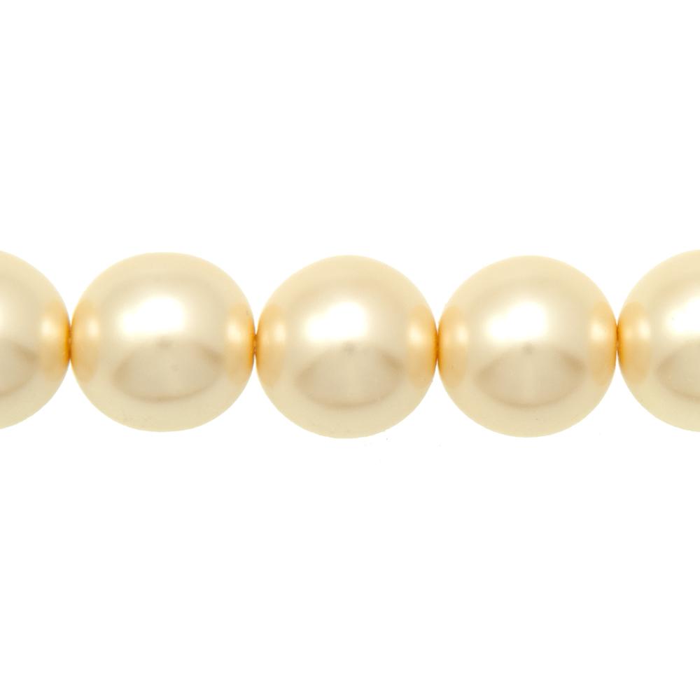 czech glass pearl beads - cream round 10mm | 25pc